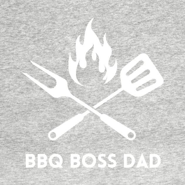 BBQ Boss Dad - white text by Tee's Tees